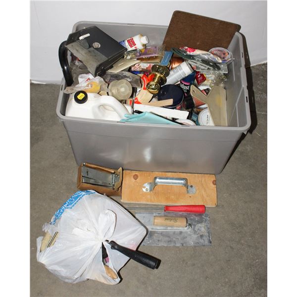 TOTE OF MISC. HOME REPAIR ITEMS SUCH AS