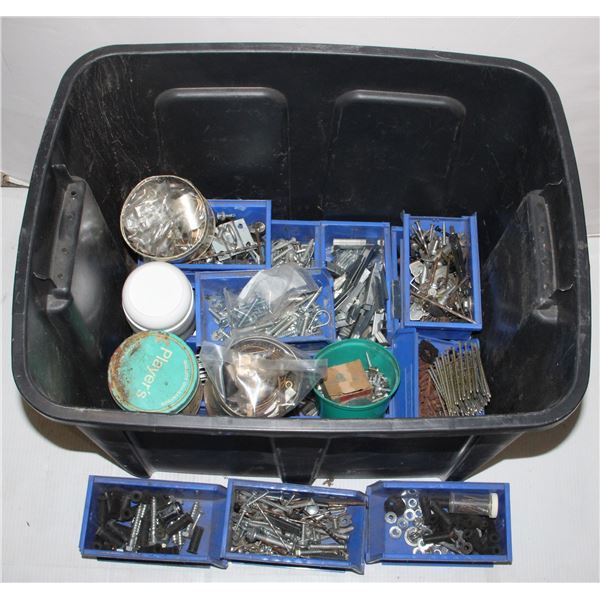 LARGE LOT OF NUTS AND BOLS IN ORGANIZERS