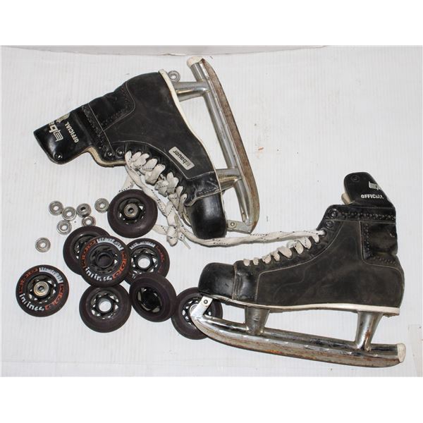 ROLLER BLADE WHEELS AND ICE SKATES IN NEED OF