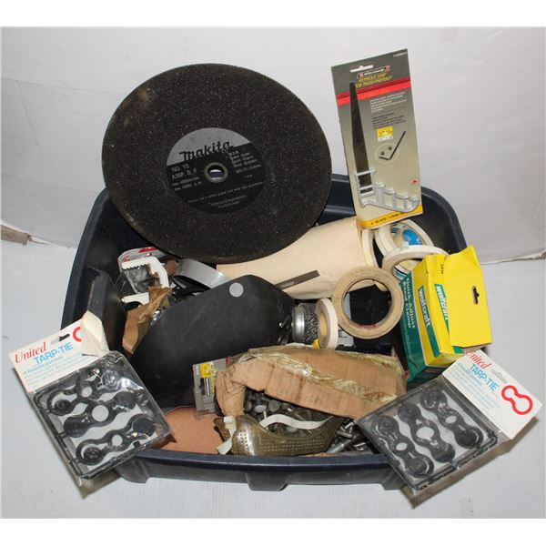 LOT OF GARAGE ITEMS INCL. WELDING HELMET, SOME