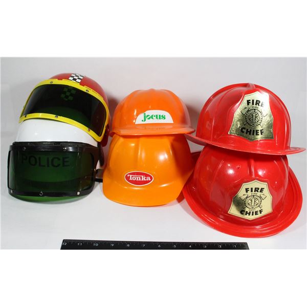 LARGE LOT OF KIDS TOY SAFETY HATS INCLUDING
