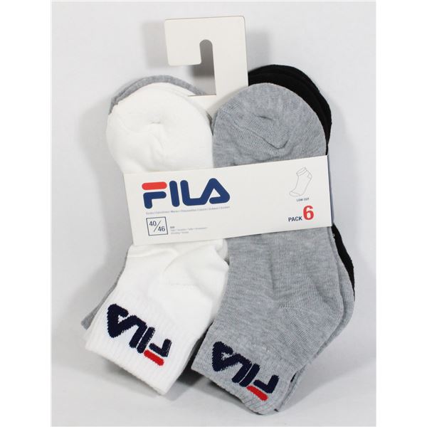 NEW 6 PAIR PACK FILA LOW CUT SOCKS