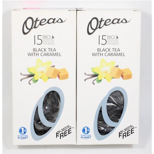 TWO PACKS OF BLACK TEA WITH CARAMEL 15 PER BOX