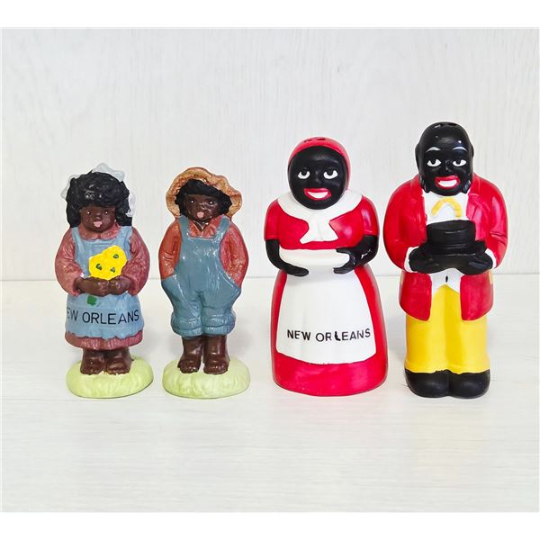 TWO SETS OF BLACK AMERICANA SHAKERS PERFECT LIKE