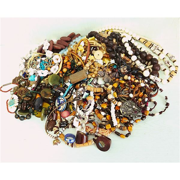 NICE BIG BAG OF REAL Y2K BOHO HIPPY WOOD & SHELL