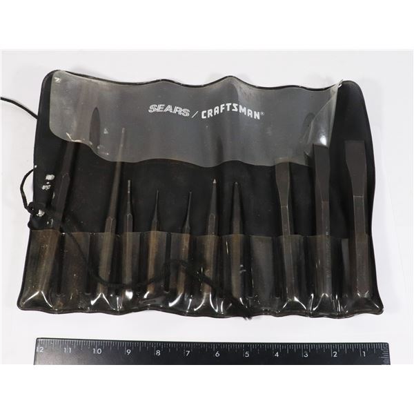 CRAFTSMAN PUNCH AND CHISEL SET, NOT COMPLETE
