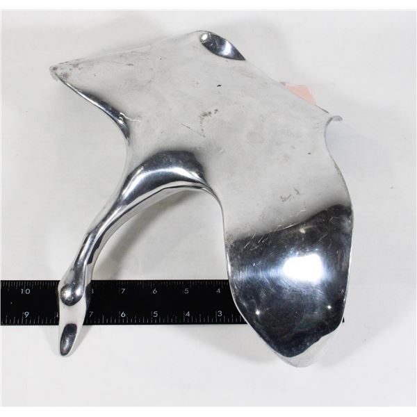 CHROME BIRD LAWN ORNAMENT, MISSING STAND