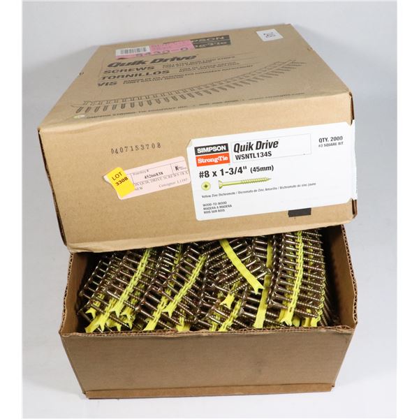 SIMPSON QUIK DRIVE SCREWS #8 X 1-3/4" NEW