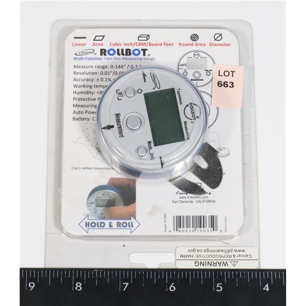 NEW ROLLBOT TAPE-LESS MEASURING GAUGE
