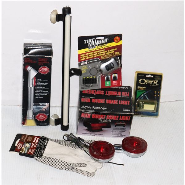 BOX OF MISC AUTOMOTIVE ITEMS, SOME NEW OLD