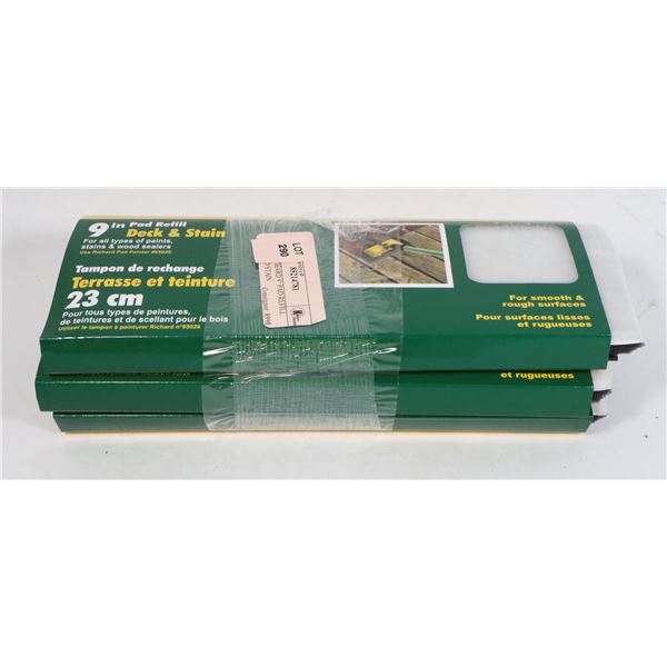 3 NEW RICHARD 9" PAD REFILL DECK AND STAIN