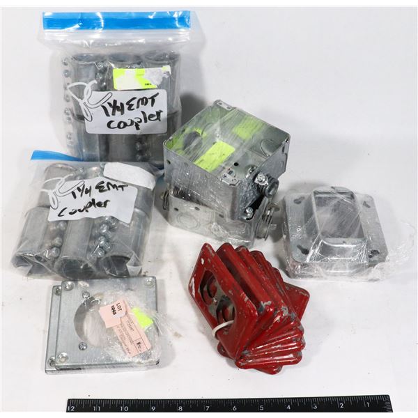 BOX OF ASSORTED ELECTRICAL ITEMS INCLUDING