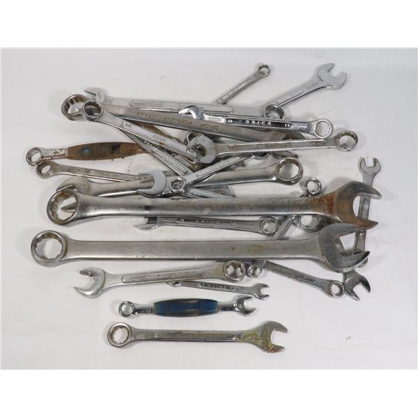 FLAT OF ASSORTED WRENCHES, LARGEST IS 1-1/4"