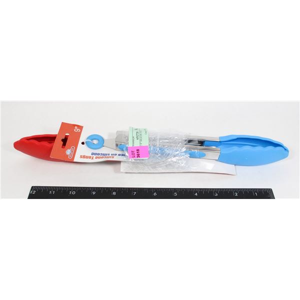 SET OF 2 9" SILICON TONGS