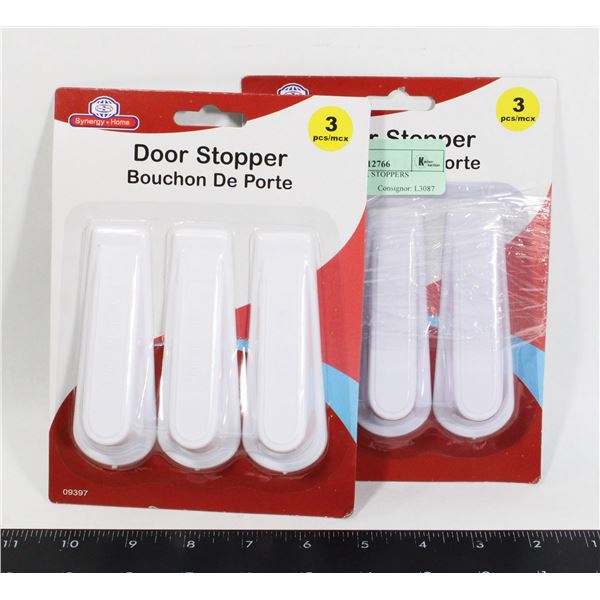 6 PLASTIC DOOR STOPPERS