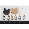 Image 1 : 3 NEW PAIRS OF DANGLE CAT EARRINGS