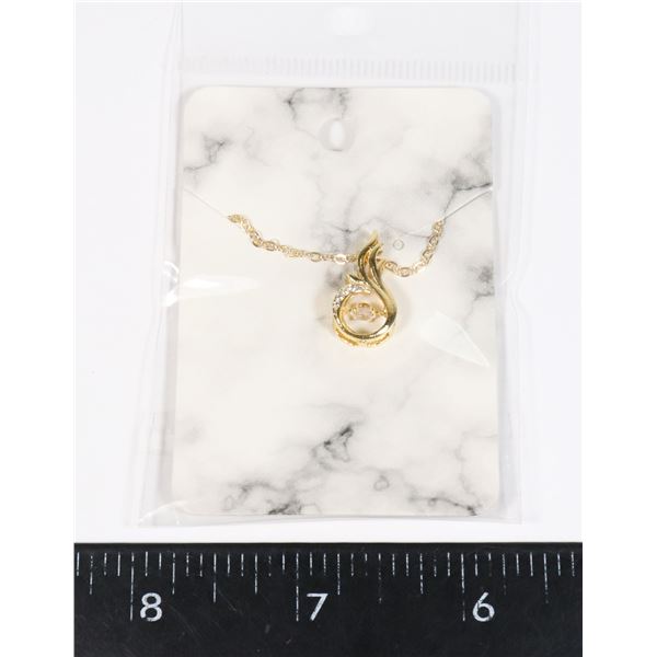 NEW GOLD TONE CHAIN WITH PHOENIX CUBIC ZIRCONIA