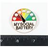 Image 1 : NEW GOLD TONE SOCIAL BATTERY METER LAPEL PIN