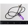 Image 1 : NEW SYNTHETIC CLEAR PURPLE HEXAGONAL STONE PENDANT