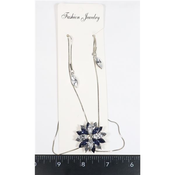 NEW Y SHAPE BLUE AND CLEAR RHINESTONE SNOWFLAKE