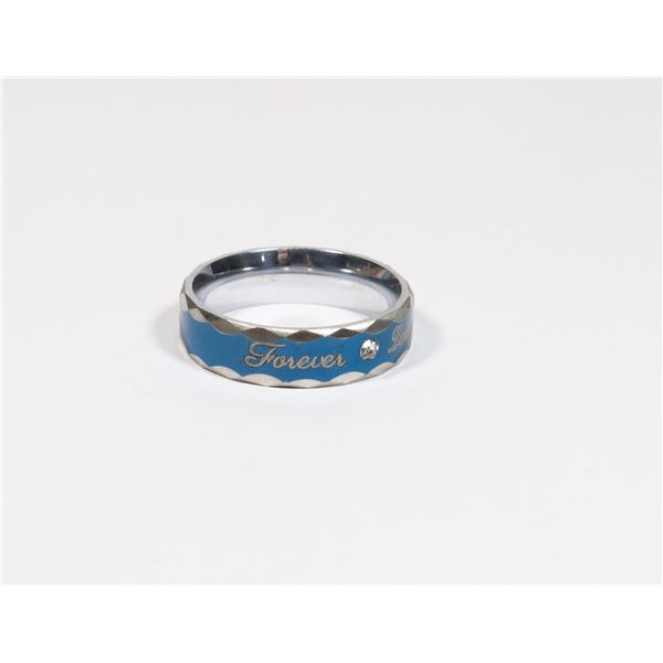NEW 2 TONE SIZE 8 STAINLESS STEEL FOREVER LOVE