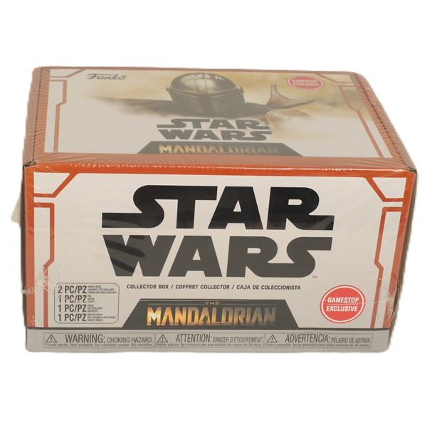 A Sealed Gamestop Exclusive Star Wars The Mandolorian Mystery Collector Box.