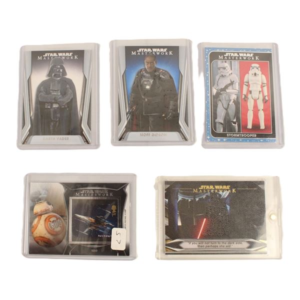 A Set of (5) Topps Stars Masterwork Trading Cards.