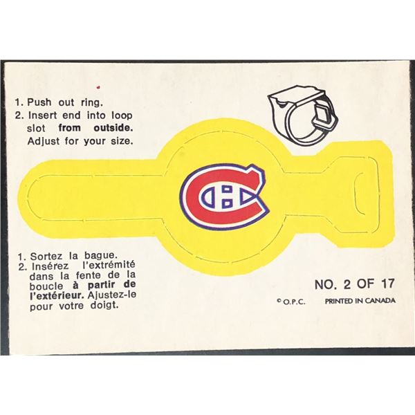 1973-74 O-PEE-CHEE MONTREAL CANADIENS INSERT RING