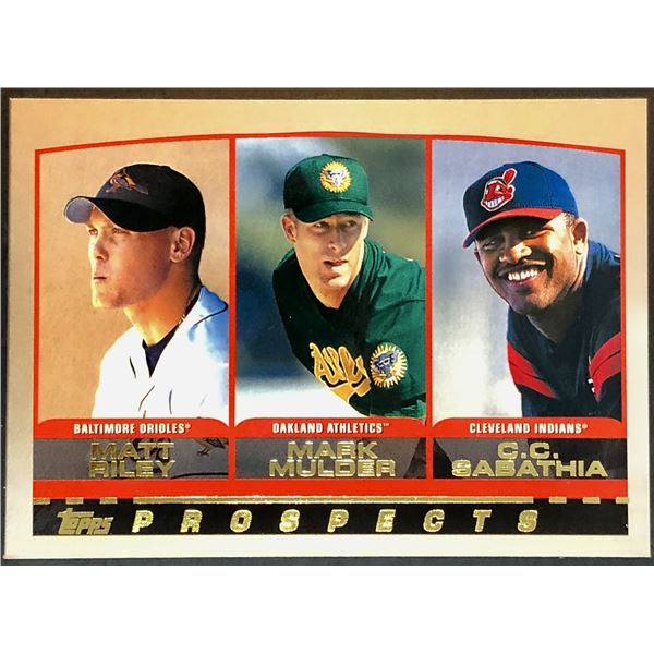 2000 TOPPS C.C. SABATHIA (HOF) ROOKIE CARD