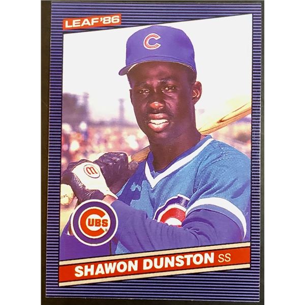 1986 LEAF SHAWON DUNSTON ROOKIE CARD