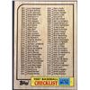 Image 1 : 1987 TOPPS CHECKLIST