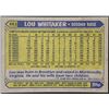 Image 2 : 1987 TOPPS LOU WHITAKER