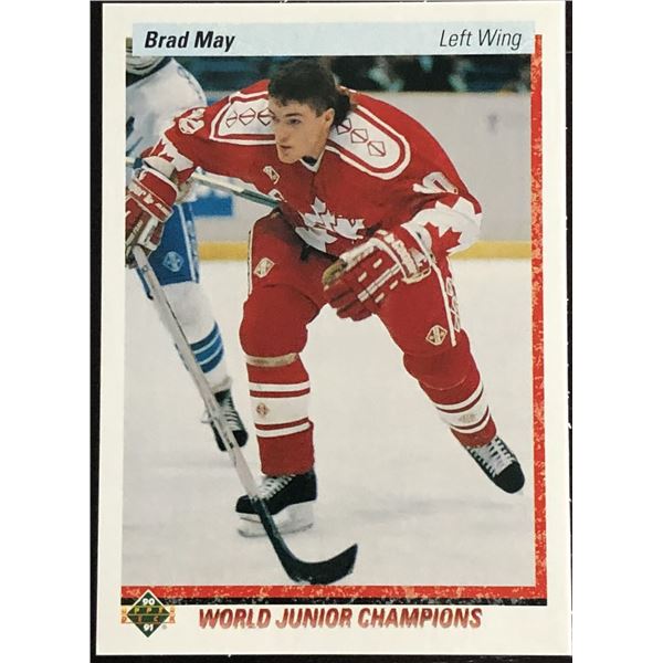 1990-91 UPPER DECK BRAD MAY ROOKIE CARD