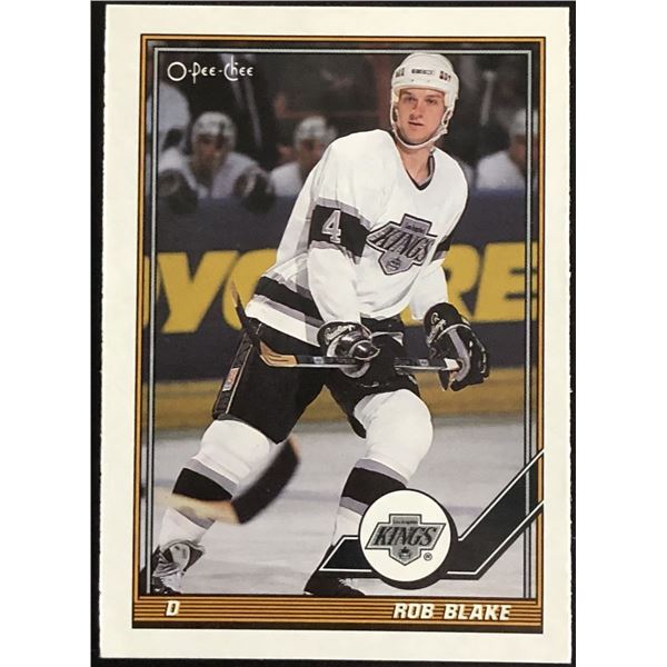 1991-92 O-PEE-CHEE ROB BLAKE (HOF) ROOKIE CARD