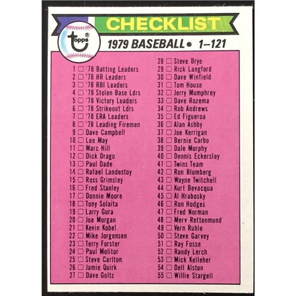 1979 TOPPS CHECKLIST