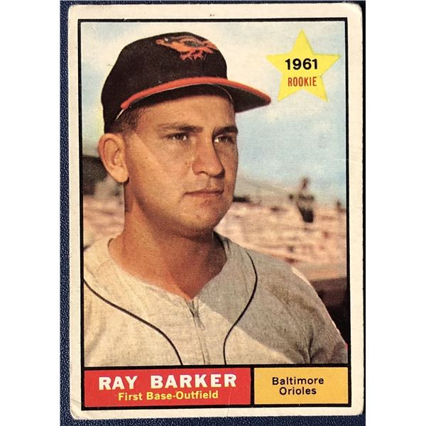 1961 TOPPS RAY BARKER ROOKIE CARD