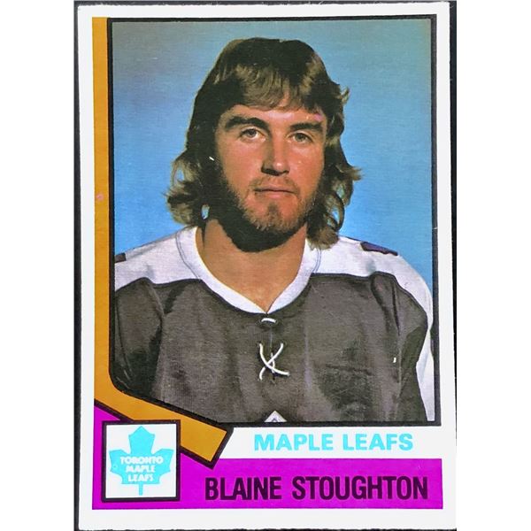 1974-75 O-PEE-CHEE BLAINE STOUGHTON ROOKIE CARD