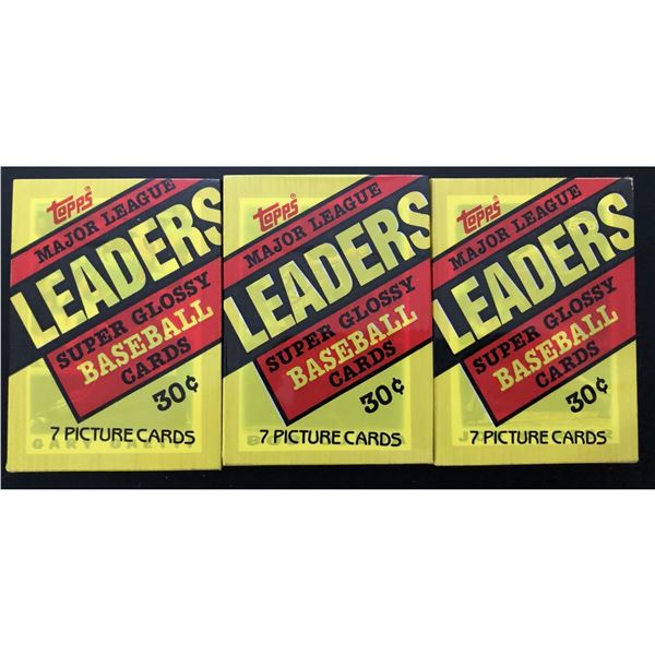 1987 TOPPS MAJOR LEAGUE LEADERS BASEBALL CELLO PACKS (3)