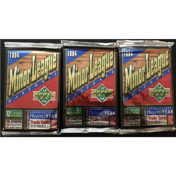 1994 UPPER DECK MINOR LEAGUE BASEBALL FOIL PACKS (3)