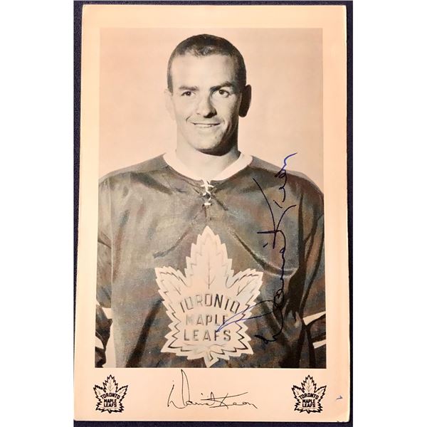 DAVE KEON (HOF) J.D. McCARTHY SIGNED POSTCARD