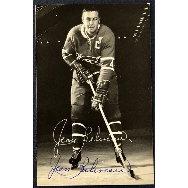 JEAN BELIVEAU (HOF) J.D. McCARTHY DOUBLE SIGNED POSTCARD