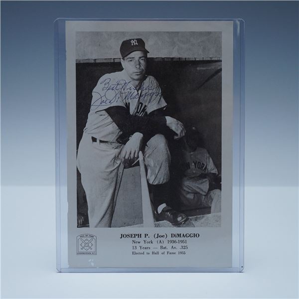 Joe DiMaggio Signed Hall of Fame Tribute Print