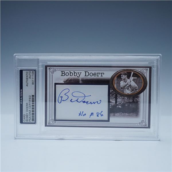 Bobby Doerr Signed Hall of Fame Plaque & Cut Signature, PSA Authenticated