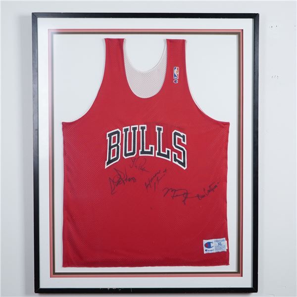 Chicago Bulls Practice Jersey, Signed by Starting Five, COA