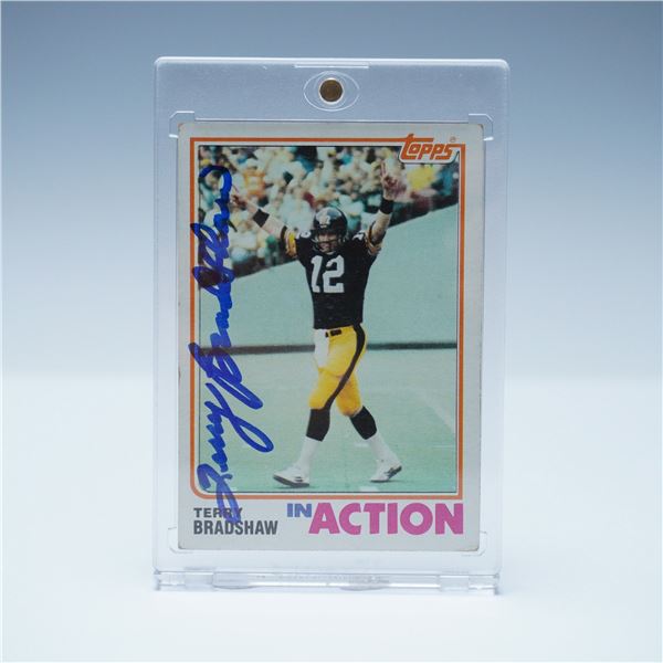 1982 Topps Terry Bradshaw In Action #205 Signed Football Card