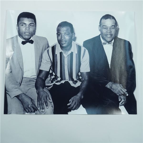 B & W Photograph Poster of Boxers Ali, Louis and Patterson