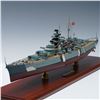Image 1 : KMS Bismarck Scale Model Battleship on Wooden Base