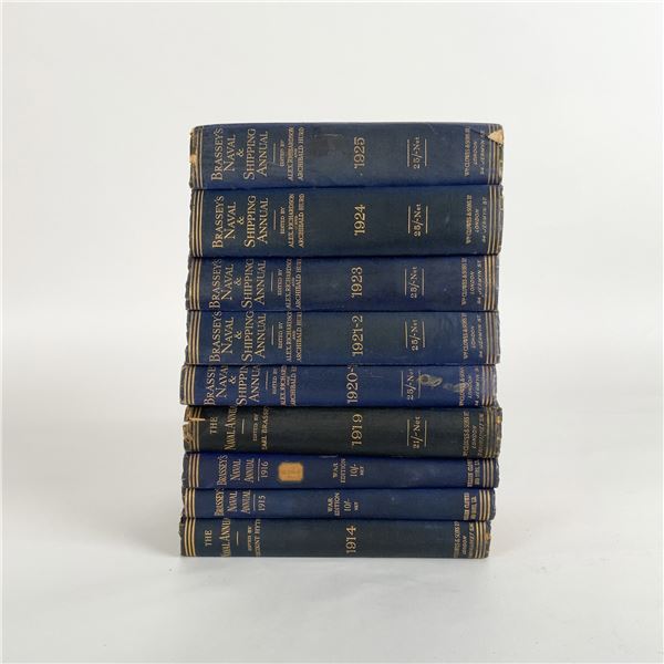 9 Brassey Naval & Shipping Annuals 1914-1925