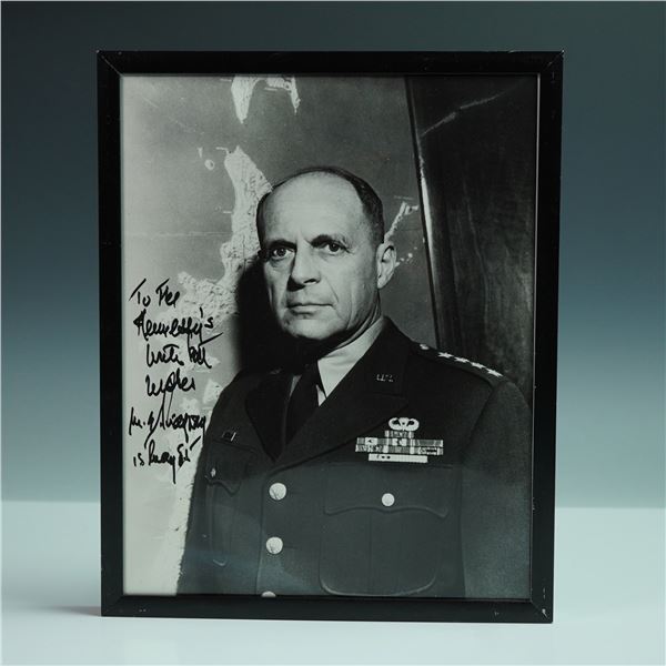 Signed Portrait of General Matthew Ridgway, Framed