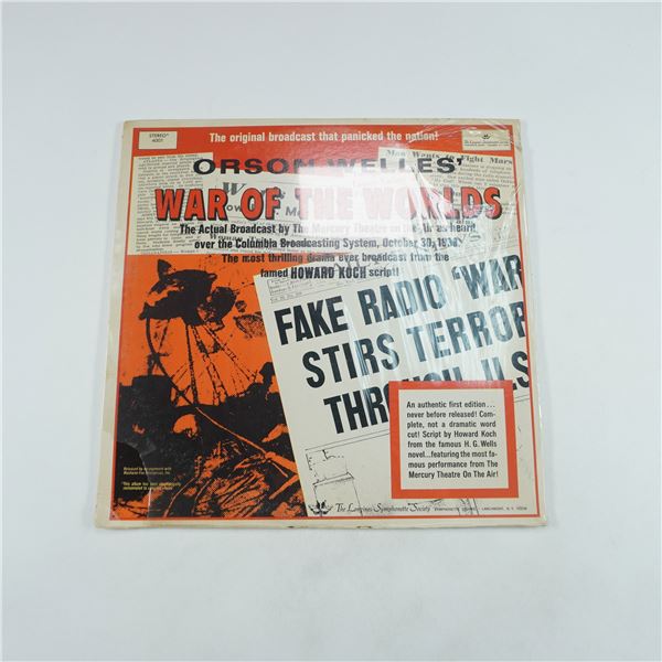 War of the Worlds Orson Welles 1938 Broadcast 2 Record Set, Limited Reissue